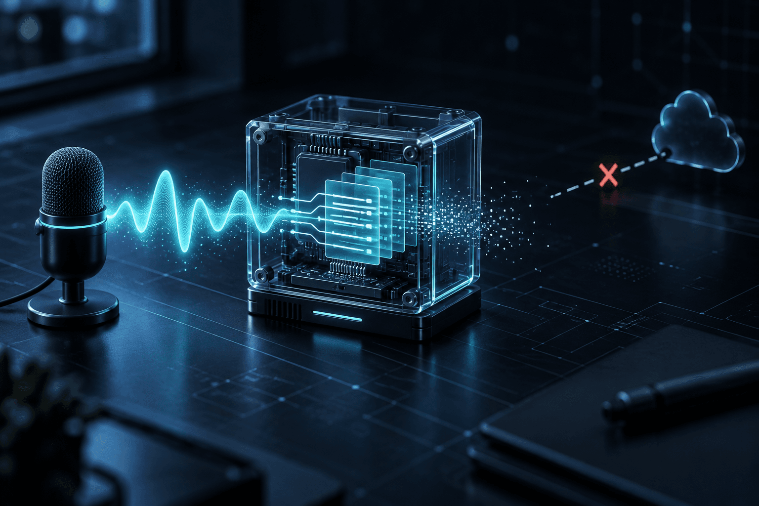 100% local voice transcription: why your audio never leaves your machine