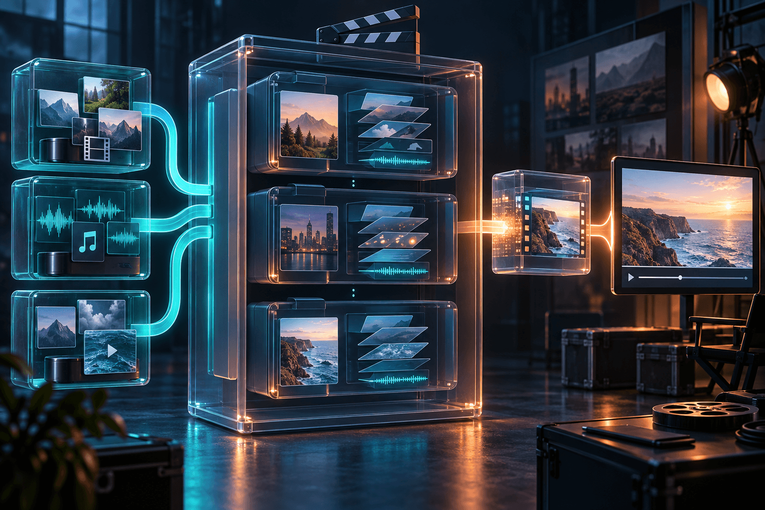 Projects, scenes, compositions, and renders: a video editor's data model